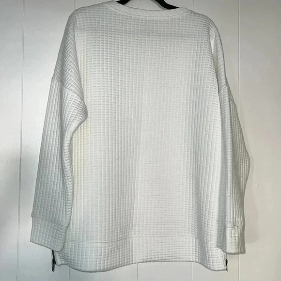 Buckle Black Womens White Waffle Grid Sweatshirt G11 - Picture 2 of 6